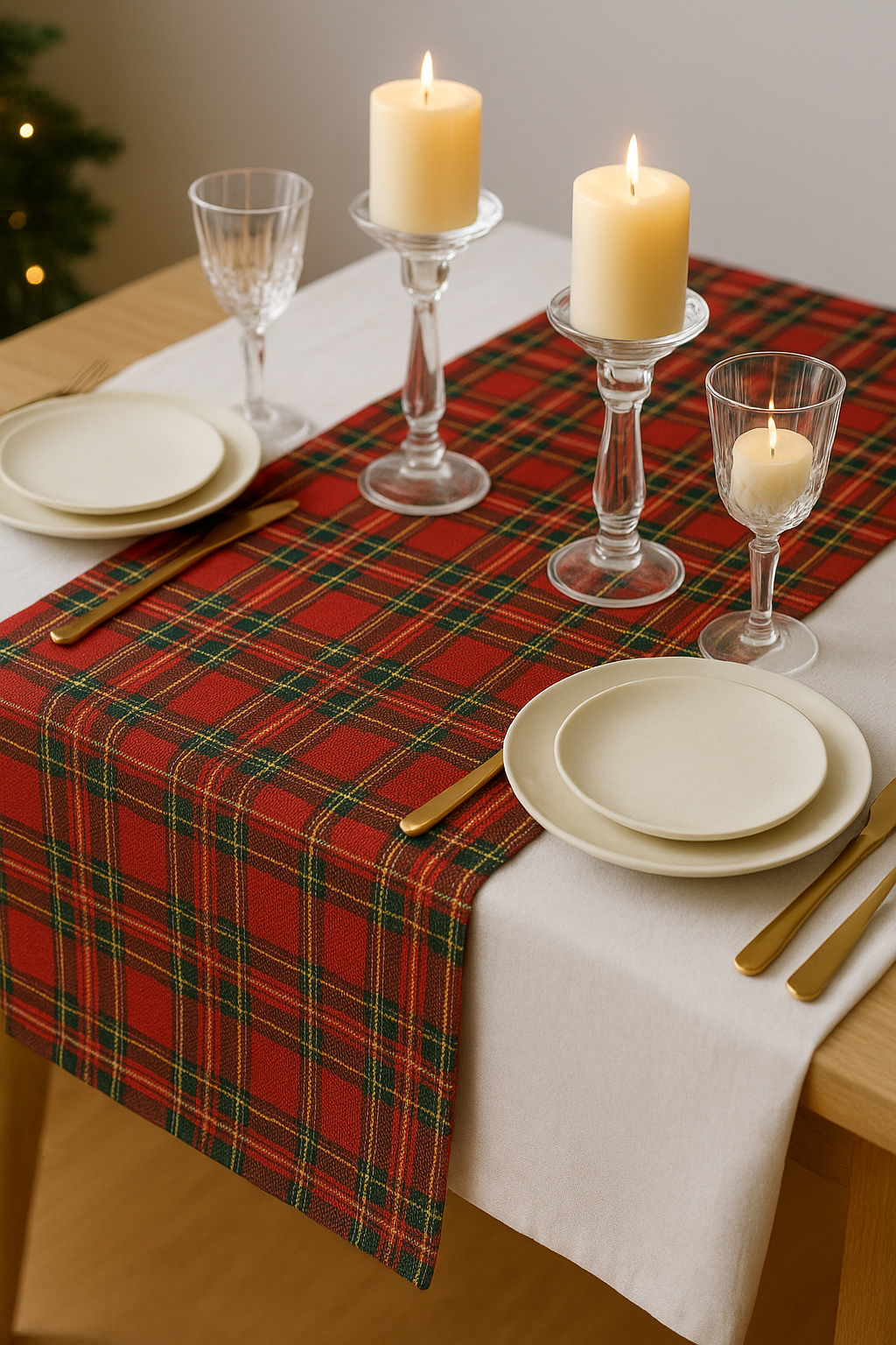 Runner Natalizio Christmas Check per tavola