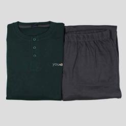 Pigiama-caldo-cotone-uomo-604-verde