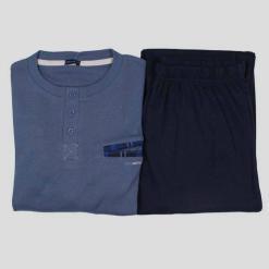 Pigiama-caldo-cotone-uomo-607-blu