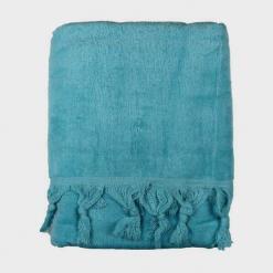 Telo-mare-con-frange-acquamarina